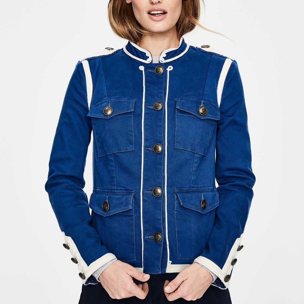 Boden Blue Rosannah Military Jacket Size 18 T0091